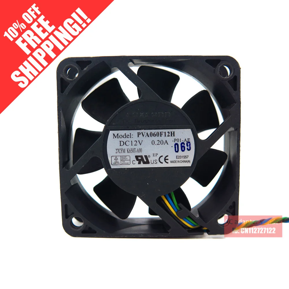 Вентилятор охлаждения PWM PVA060F12H 4 провода 6 см 12 В 6020 А|cooling fan|4 wire fanfoxconn cooling fan |
