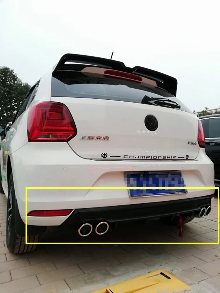 Для- Volkswagen Polo диффузор заднего бампера защитные бамперы Задний Спойлер ABS Материал обвес бампер задняя губка