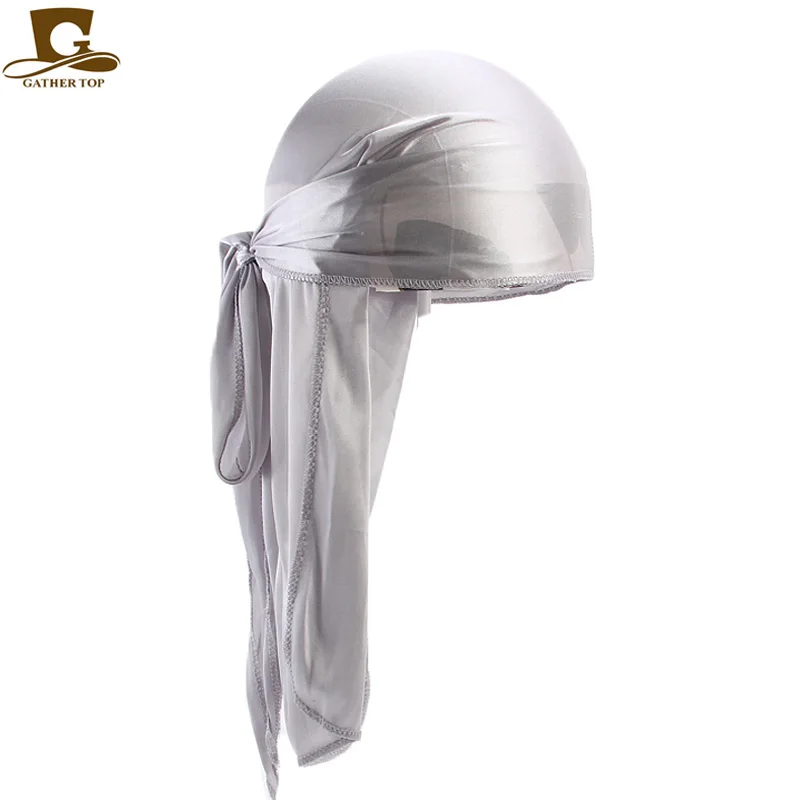 20 шт./лот оптовая продажа шелковая Шапка-шарф с длинным хвостом Durag Мужская