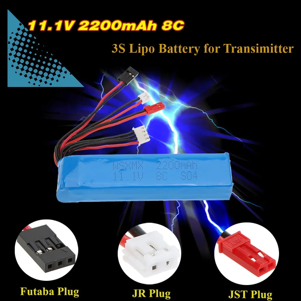 11 1 V 2200mAh 8C Lipo батарея 3S 3 Разъем для JR Futaba Walkera RadioLink RC передатчик 15*11*3 см | Игрушки и