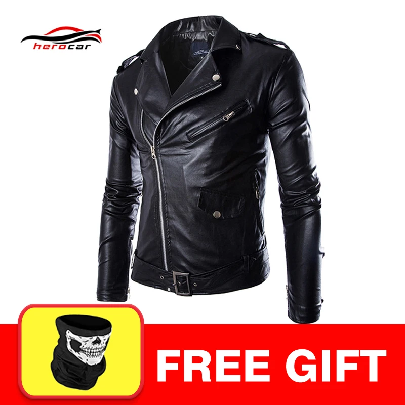 Y012 Black Новая мотоциклетная куртка из искусственной кожи Мужская винтажная мотоциклетная куртка из искусственной кожи в стиле панк мотоциклетная кожаная куртка Байкерская одежда гоночный костюм - Цвет: Y012 Black