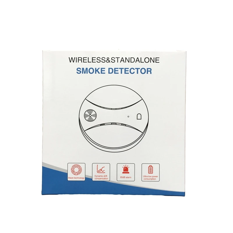 

2Pcs Wireless Smoke Detector 433MHz 9V Battery Photoelectric Smoke Sensor Conventional Fire Alarm System For Home Alarm System