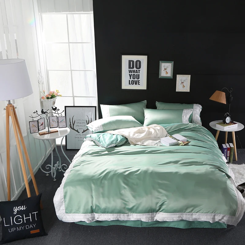 Роскошный свадебный комплект постельного белья из 4 предметов промытого шелка