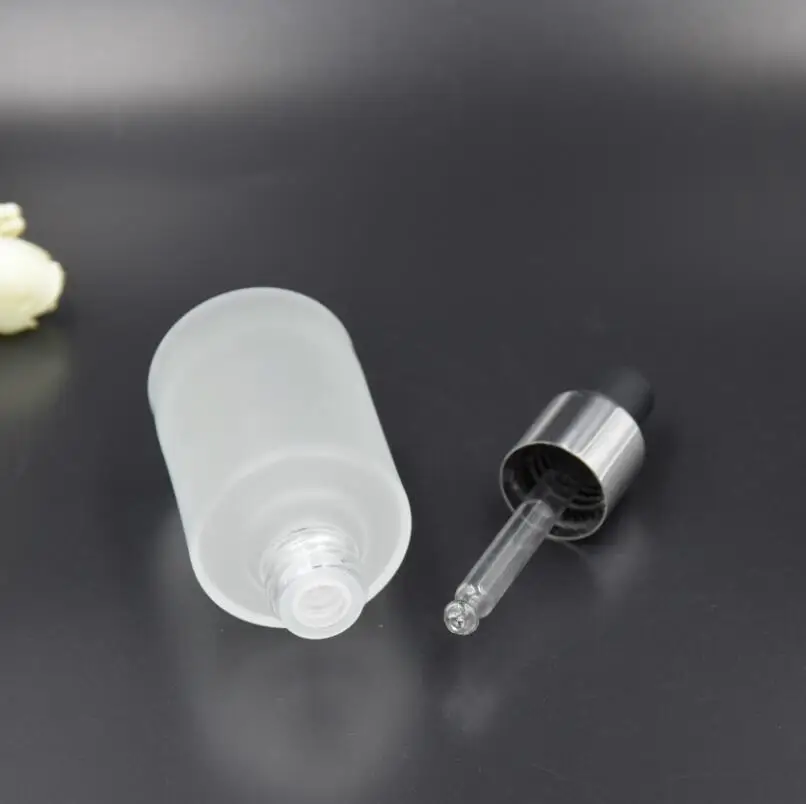 Wholesale 30ml frosted glass dropper bottle with silver cap 30cc liquid bottles cosmetic container LX1037 | Красота и здоровье