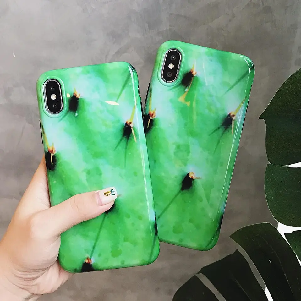 Новый кактус силиконовый чехол для телефона iphone 6 6S 7 8 плюс Funda TPU X S Drop-proof задняя