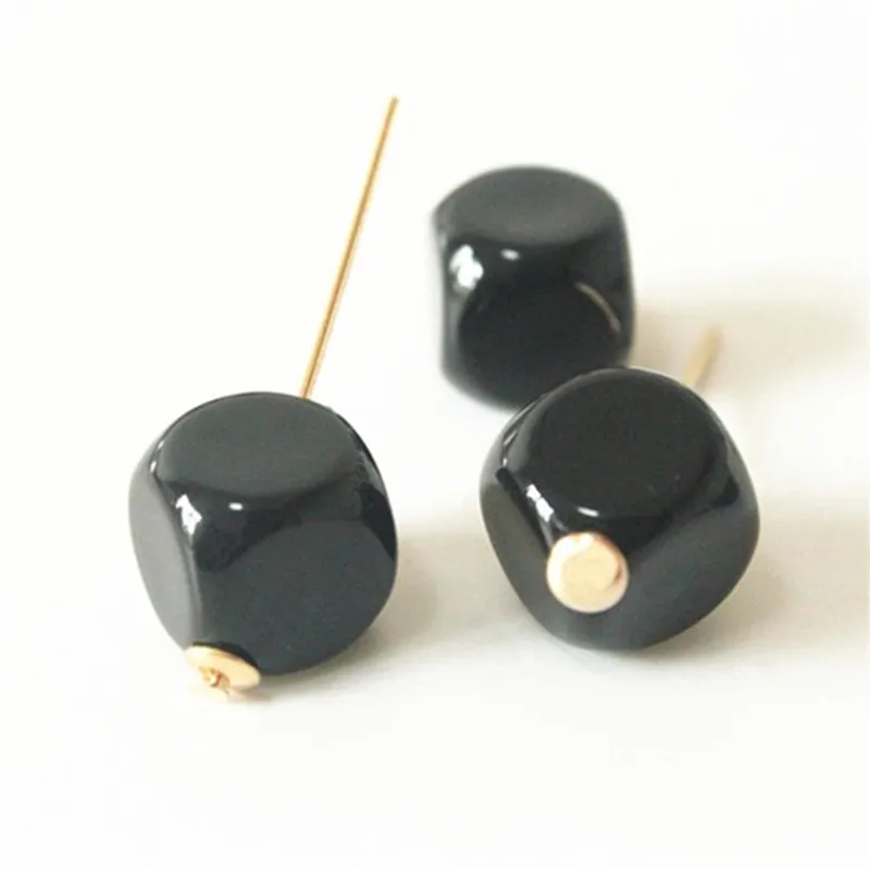 30 шт Черный кубик квадратные акриловые бусины серьги ожерелье браслет Висячие