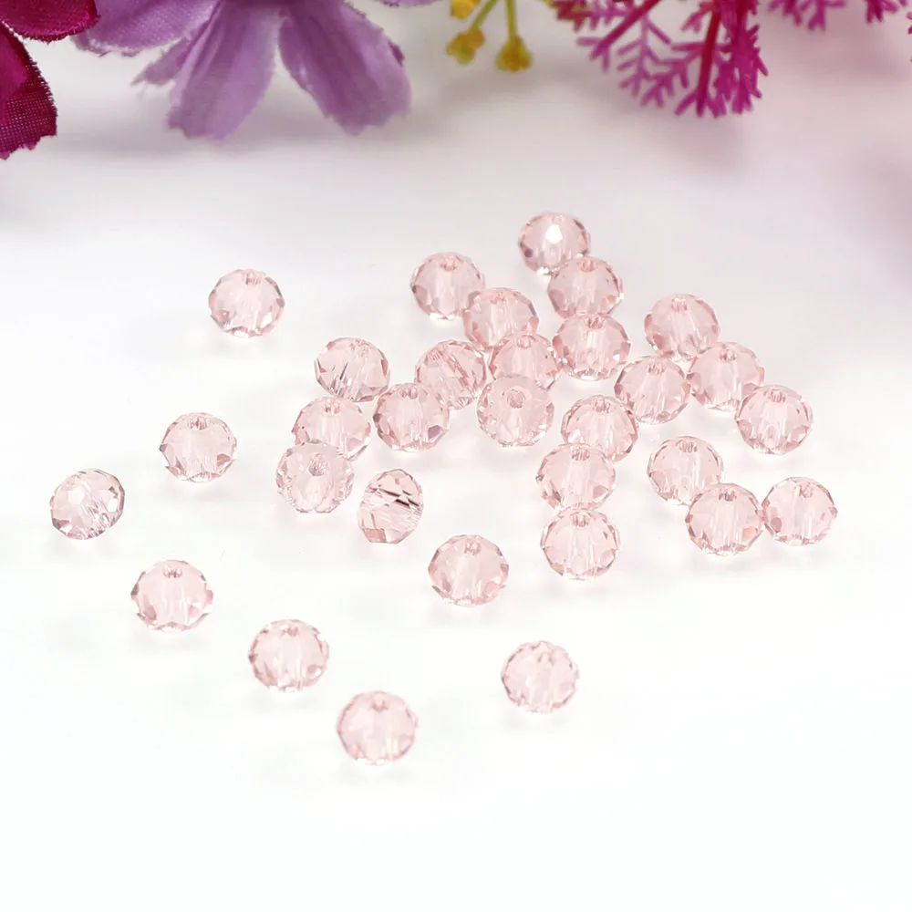 Lt pink 6 мм около 96~ 100 шт хрустальные бусины 10 цветов стеклянные бусины для самостоятельного изготовления ювелирных изделий браслет ручной работы - Цвет: Lt pink