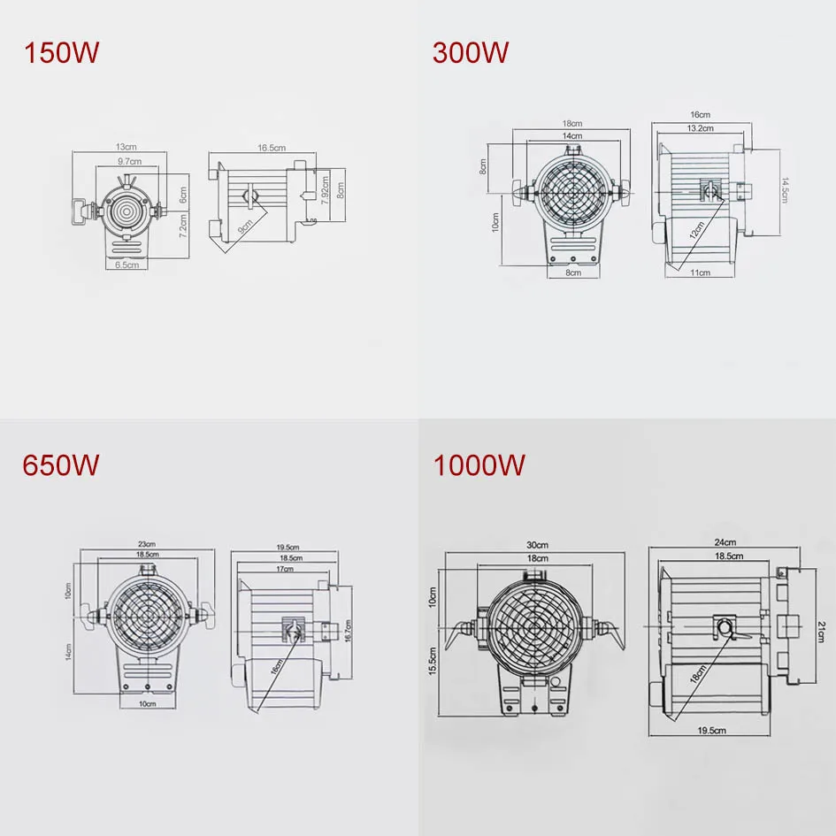ALUMOTECH как ARRI диммер встроенный 300WX2+ 650 Вт+ 1000 Вт Fresnel вольфрамовый Точечный светильник+ чехол+ подставка
