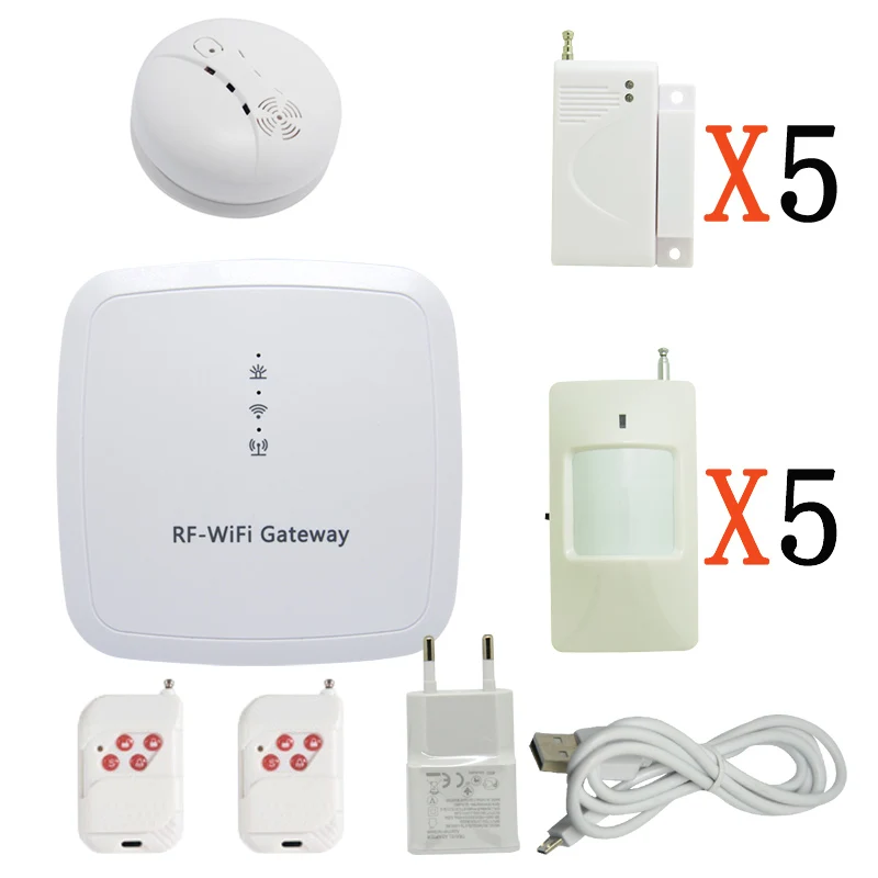 D KIT Умный дом безопасности wifi-шлюз сигнализация с приложением управление сигнализация открытой двери самообороны дыма пожарная сигнализация детектор - Цвет: D KIT