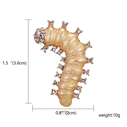 caterpillar RINHOO модные броши пауки с желтой Пчелой для Мужчин, Ювелирные изделия с героями мультфильмов, модные женские броши для мужчин - Окраска металла: caterpillar