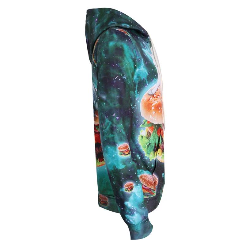 Толстовка с капюшоном для мужчин и женщин свитшот забавным 3D принтом Галактики