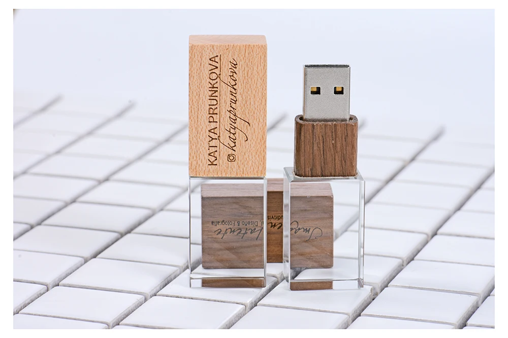 POWERONE USB 3,0 свадебная фотография с логотипом по индивидуальному заказу, деревянная Хрустальная деревянная 64 ГБ 32 ГБ 16 ГБ 4 ГБ версия памяти флэш-накопитель
