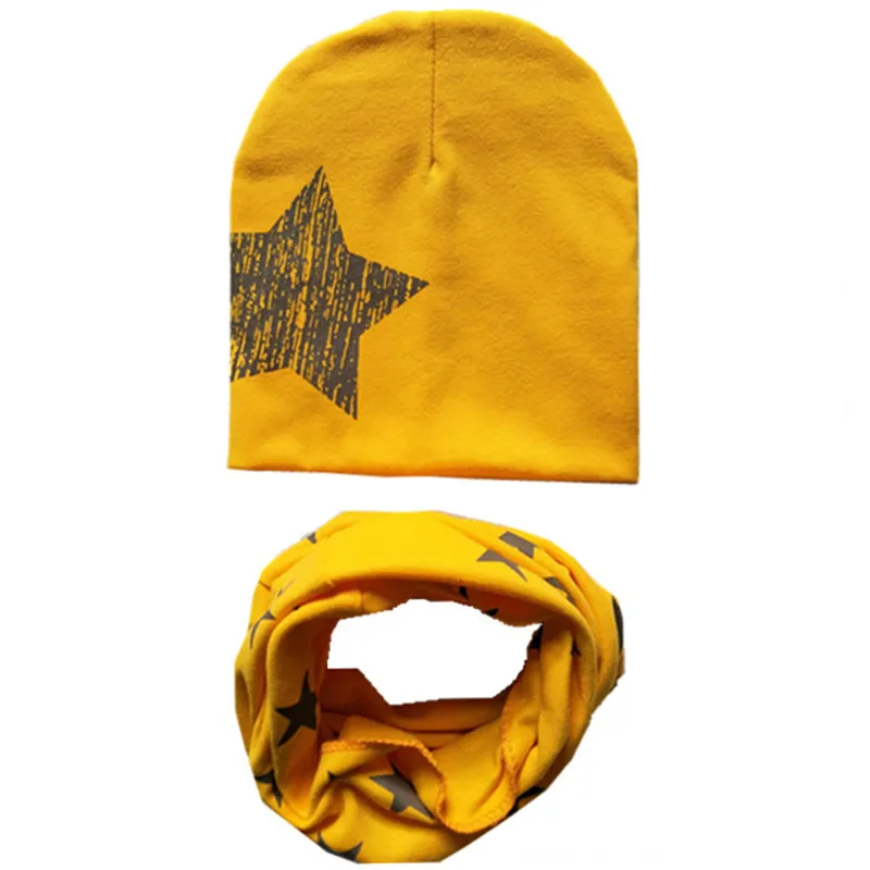 Осенне зимний детский комплект из шапки и шарфа хлопковые детские шапочки шарфы