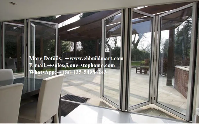 Современный дизайн алюминиевая Тяжелая Складная Дверь для дома виллы