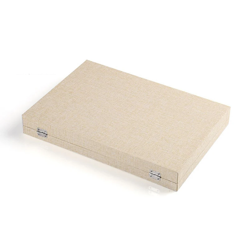 

Top Grade 24 Grid Linen Glass Lid Bracelet Loose Bead Box Jewelry Boxes Display Box Bracelet Display Box Jewelry Display Shelf