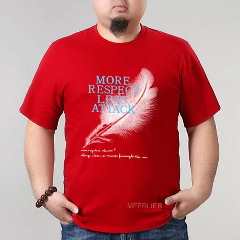MFERLIER Plus size Summer t shirt men 5XL 6XL 7XL 8XL Bust 140cm Weight 140kg cotton Large 5 colors | Мужская одежда