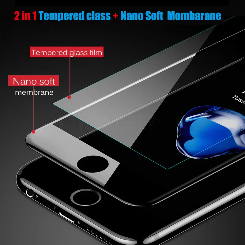3D 9H изогнутый край Полное покрытие закаленное стекло для iPhone 7 6 S 8 Plus Защита