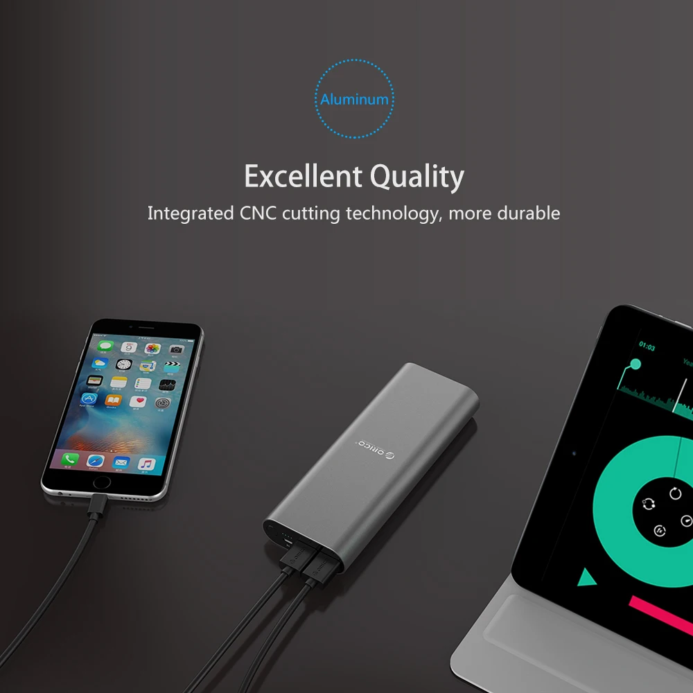 ORICO 20000mAh power Bank Dual 5V 2.1A USB порт внешняя батарея портативное зарядное устройство для