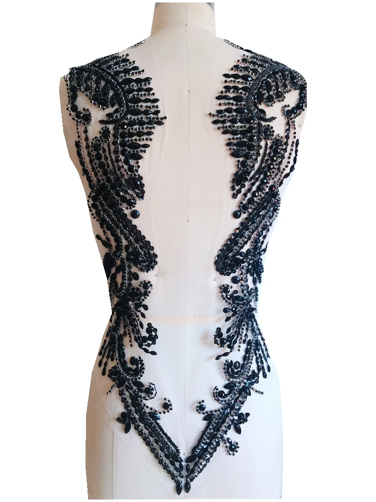 Стразы ручной работы аппликации из сетки прозрачные нашивки отделка 62*39 см для