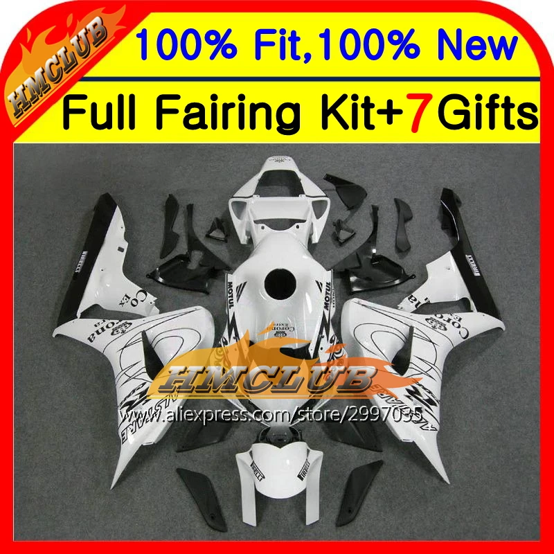 

BodyCORONA White For HONDA Injection CBR 1000RR 1000 RR 06 07 39HM133 CBR1000 RR 06-07 CBR1000RR 2006 2007 black Fairing