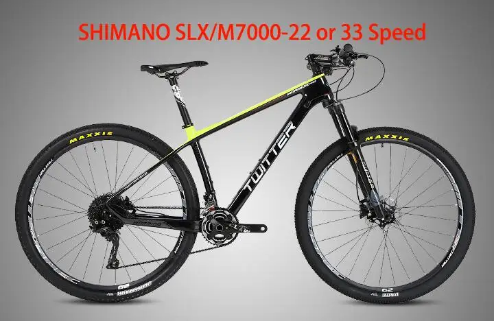 SHIMANO SLXM7000 29*19 дюймов углеродного волокна горный велосипед MTB 12/22/33 Скорость углерода велосипед, способный преодолевать Броды для SRAM NX Орел SLX M7000 M8000 Компоненты - Цвет: SHIMANO SLXM7000
