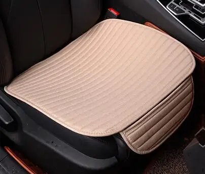 beige front 1pcs Дышащие льняные подушки для автомобильных сидений подходят для большинства автомобилей универсальные льняные и тканевые чехлы для сидений не двигаются легко устанавливается - Название цвета: beige front 1pcs