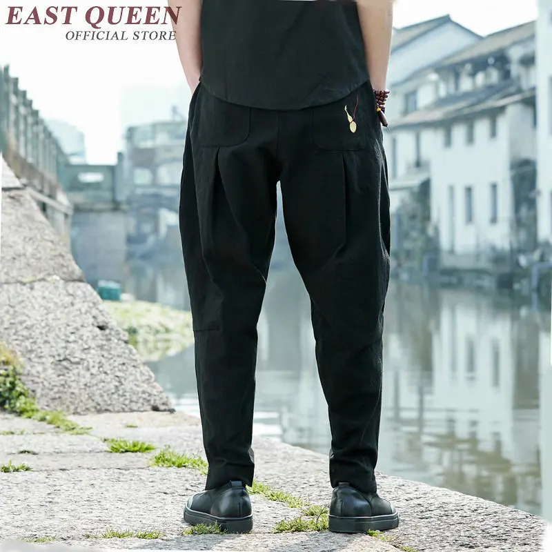 Традиционная китайская одежда для мужчин мужские брюки льняные штаны Мужская