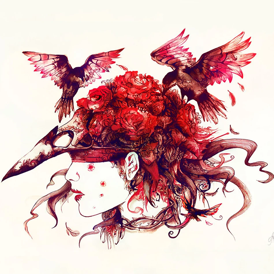 OLY птицы Готическая фантазия голова алмазная живопись вышивка крестиком