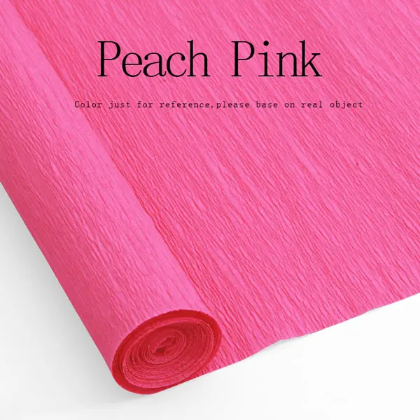 Peach Pink 50 см* 250 см Дети DIY морщин бумага оберточная бумага украшения оригами цветок Скрапбукинг креп бумага - Цвет: Peach Pink