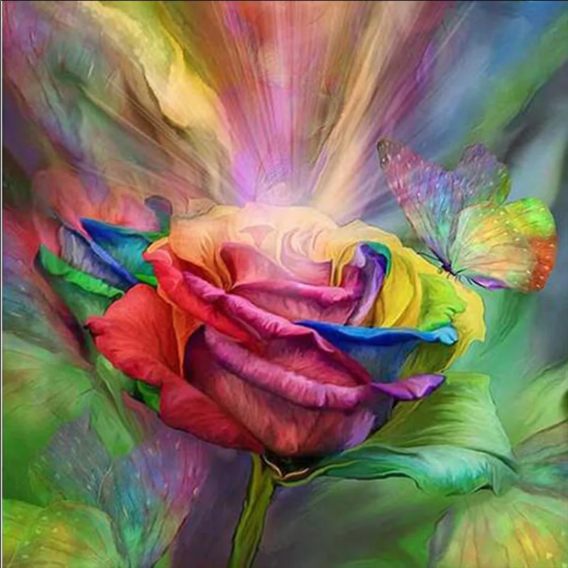 

Full square / round diamond 5D DIY diamond painting "Colorful flowers & butterflies" embroidery cross stitch 3D mosaic rhineston