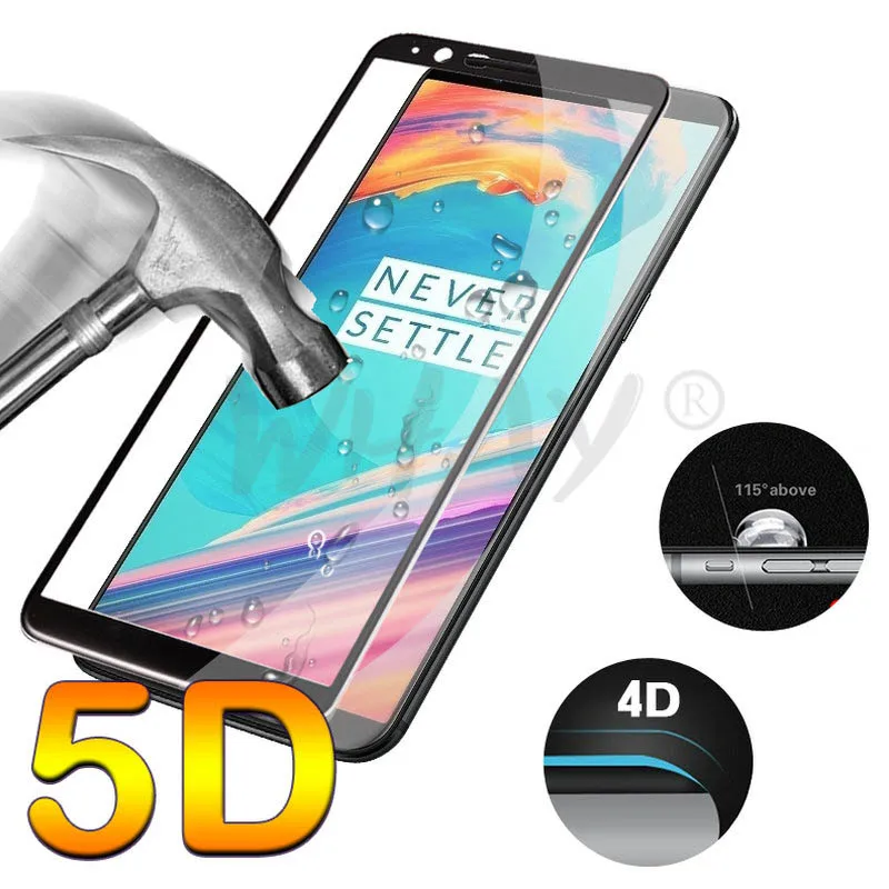 5D полное покрытие из закаленного стекла для Oneplus 7t 7 6 6t 5T 5 пленка с закругленными