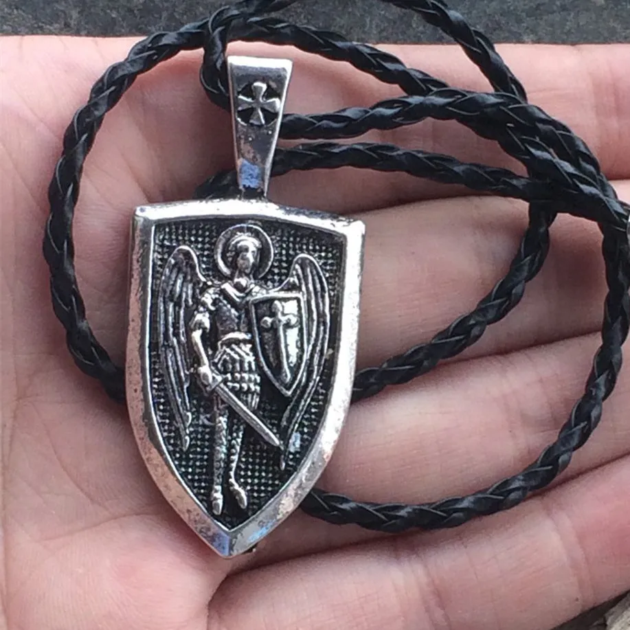 1 шт. Archangel St Michel защитите меня Сейнт щит защита Очаровательное ожерелье талисман