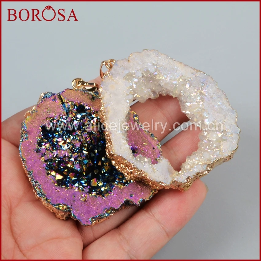 BOROSA 10 шт. Друза ювелирные изделия золотой цвет свободная форма смешанных цветов
