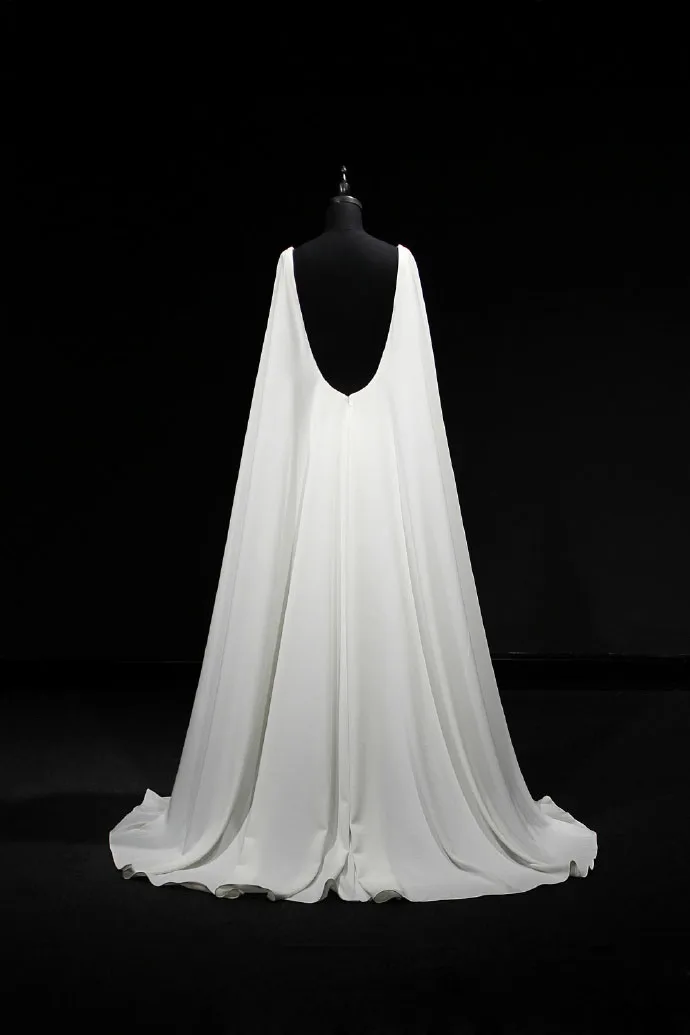 Robe De Mariage простой с О-образным вырезом Свадебное платье с открытой спиной с плащом-накидкой с капюшоном плюс Размеры Длинные Русалка свадебное платье; обувь под свадебное платье для невесты W25