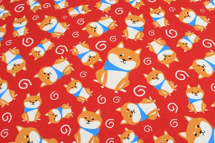 Оригинальный дизайн 5 видов цветов японский Шиба ину собака хлопок лен ткань по