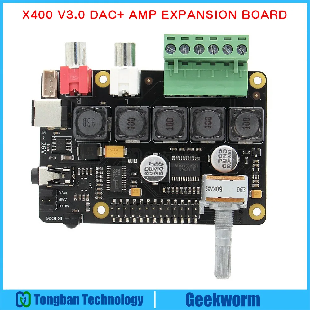 Raspberry Pi DAC Full HD Class D усилитель I2S PCM5122 X400 аудио Плата расширения 4 Модель B/3B +/3B