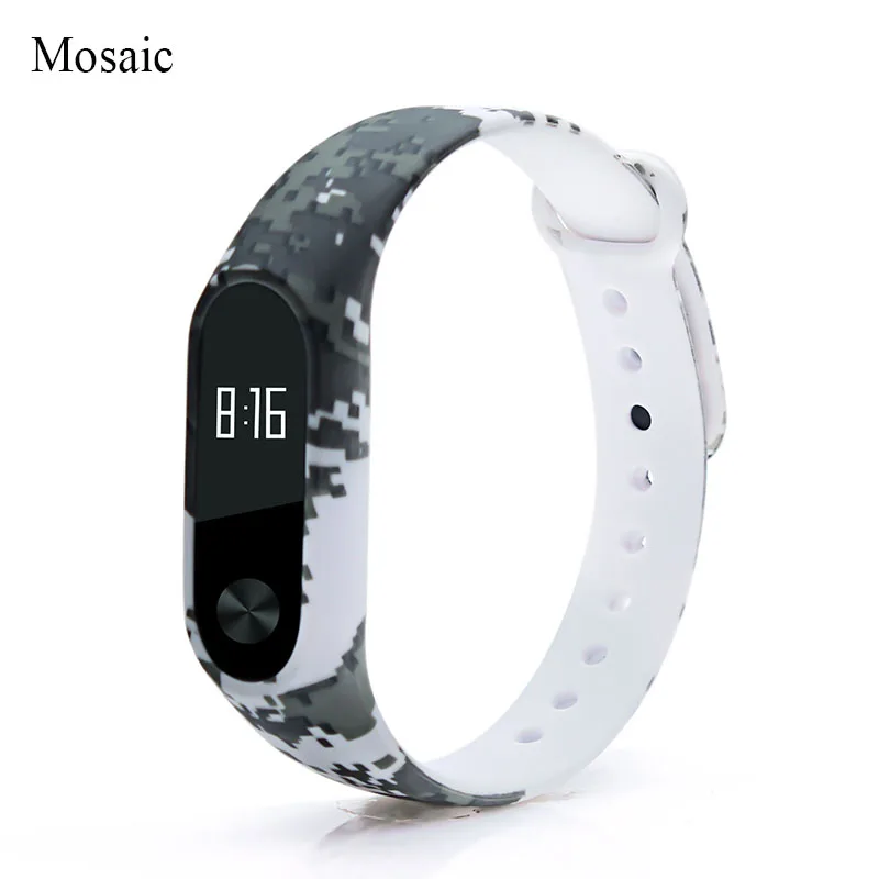 Mosaic BOORUI mi band 2 ремешок pulsera силиконовый pulseira band2 ремешок на запястье Замена для xiaomi mi 2 умный Браслет напульсники - Цвет: Mosaic