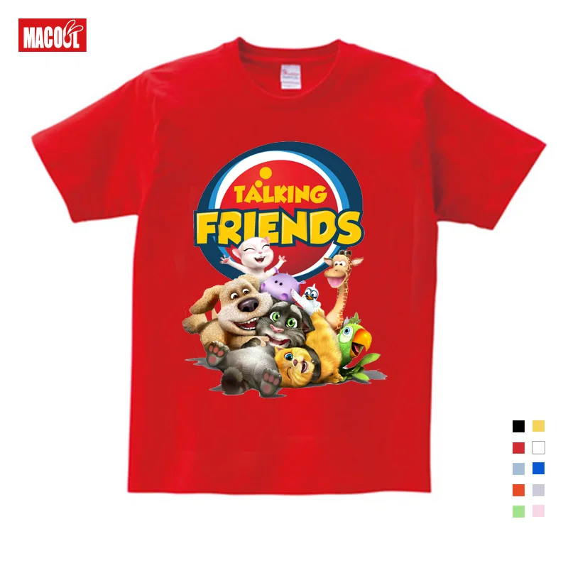 T-shirt children t shirts girls 9 years boys games can Talking Tom Cat t shirt Summer Child Cat Tom and his friends funny cool tops - Цвет: T-shirt