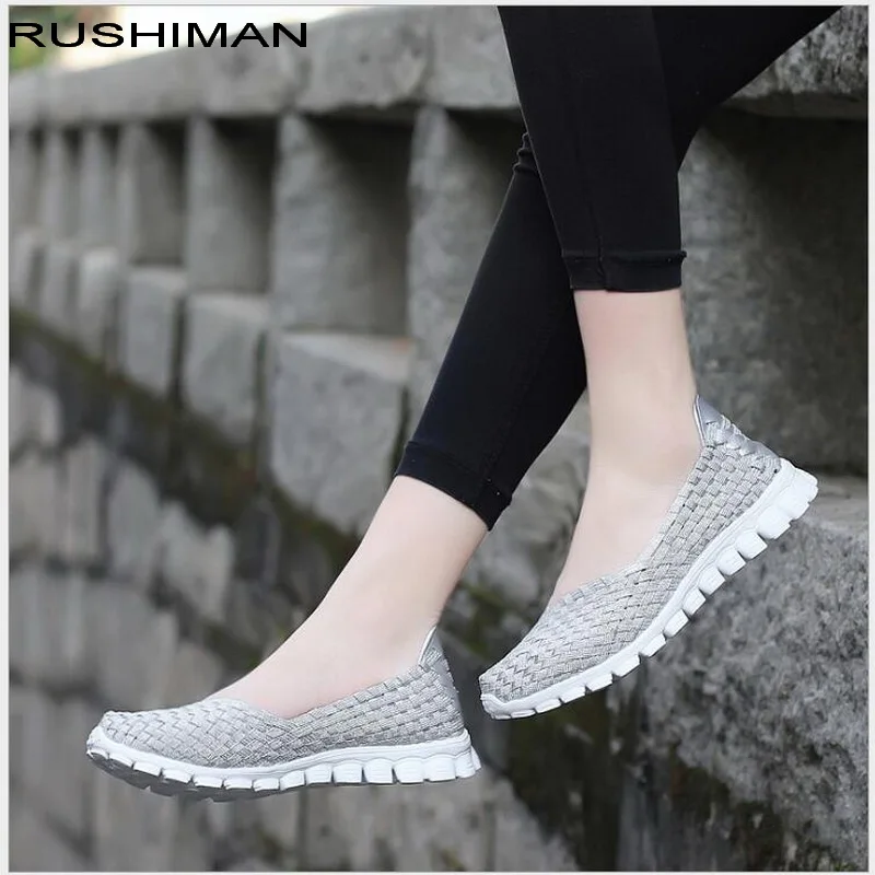 2018 Новая Осенняя плетеная обувь ручной работы женская повседневная слипоны