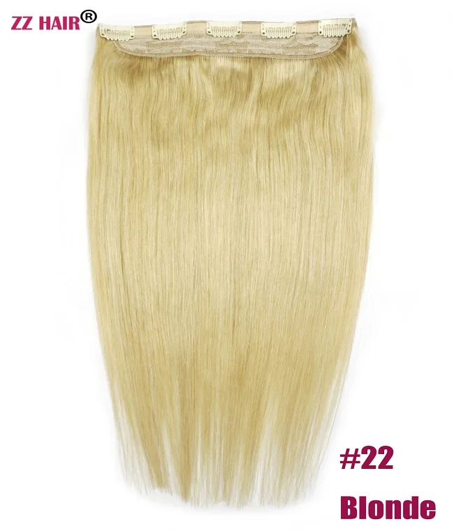 ZZHAIR 80 г 100 г 1" 18" 2" Искусственные волосы одинаковой направленности волос один кусок набор 5 зажимов в человеческие волосы для наращивания 1 шт Натуральные Прямые - Цвет: #22
