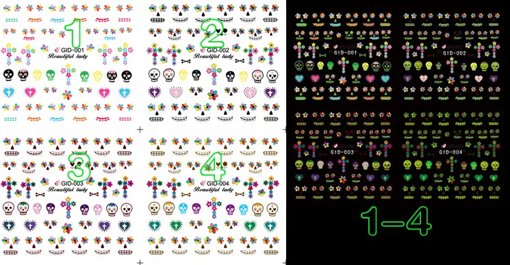 Маникюр переноса воды Наклейка водяной знак 35 GID-001-GID-018 световой серии | Красота и