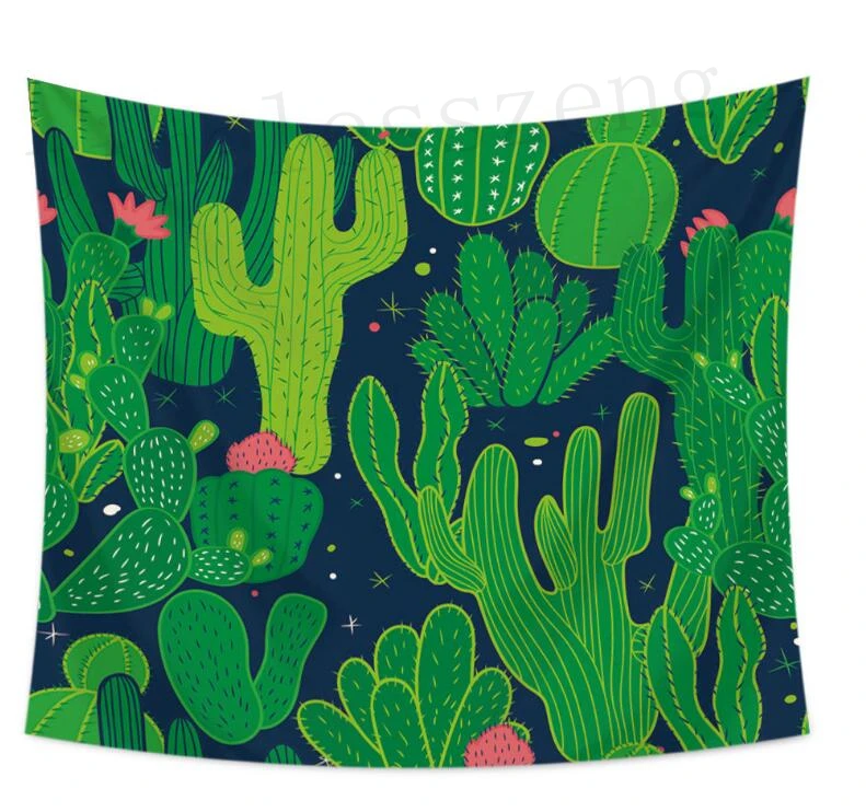 Cactus tapestry wall hanging home decor printing tablecloth bed sheet beach towel for party wedding decoration background