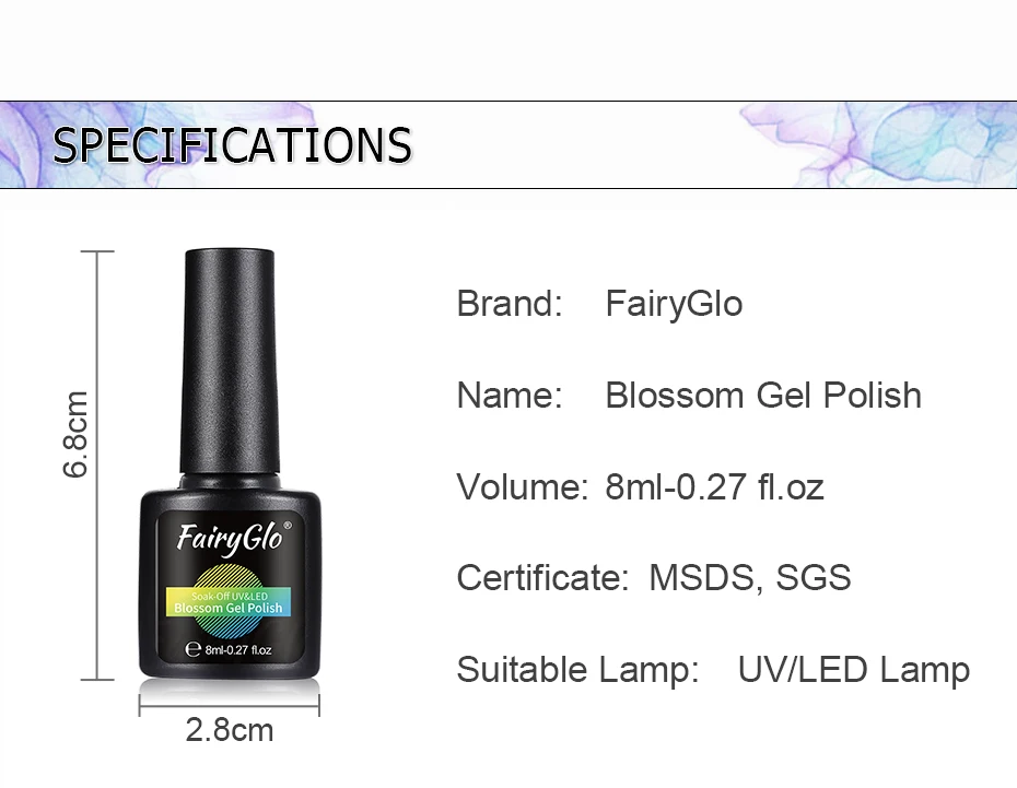 FairyGlo 8 мл Цветочный Гель-лак для ногтей Цветущий эффект дизайн ногтей маникюр Vernis Полупостоянный УФ-лампа замачиваемый Гель-лак