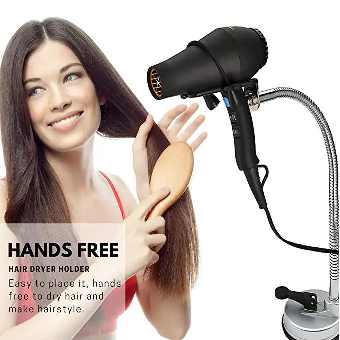 Slingifts держатель для фена Hands Free, держатель для фена из нержавеющей стали с поворотом на 360 градусов с присоской, настенный
