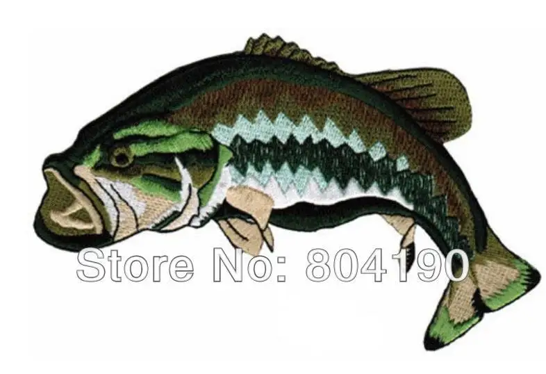 Вышитая вышивка окунь 4 дюйма |