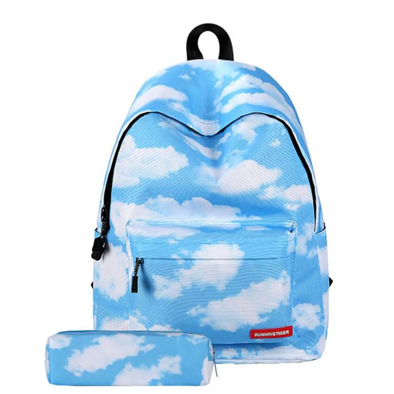 Cloud 02 Женский рюкзак, Вселенная, Космический рюкзак с карандашом, чехол, наборы, школьные сумки для подростков, девочек, мальчиков, галактика, рюкзак, Mochila Escolar - Цвет: Cloud 02