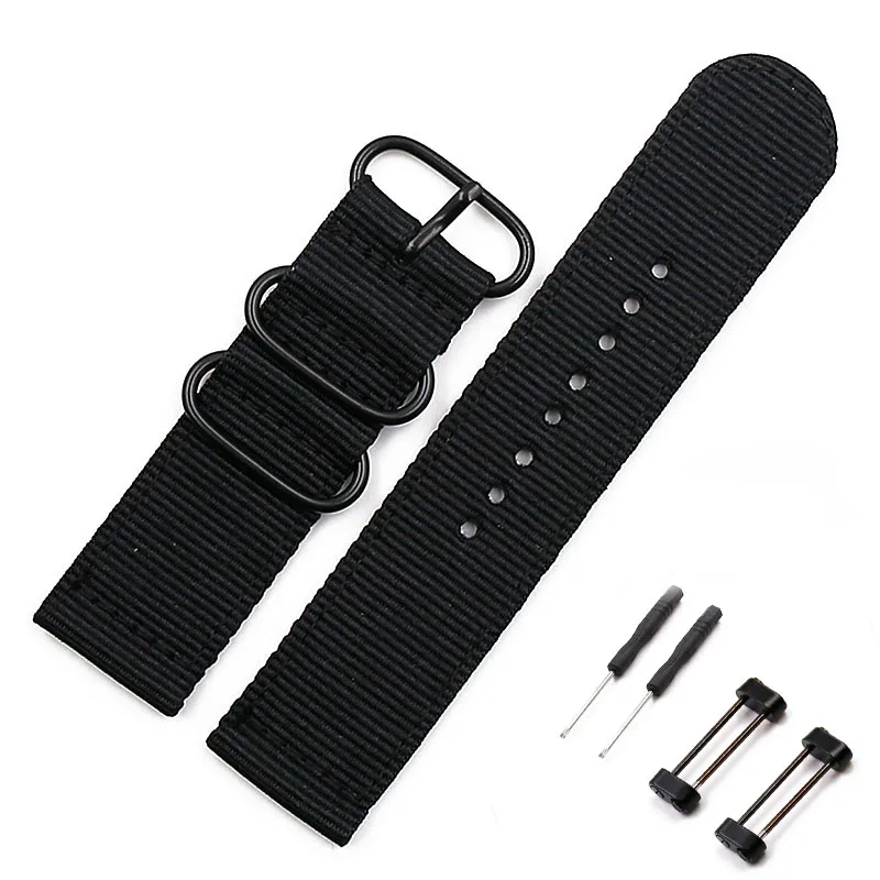 

Nylon strap men's watch accessories pin buckle for Suunto core strap 24mm outdoor sports waterproof female bracelet watch band