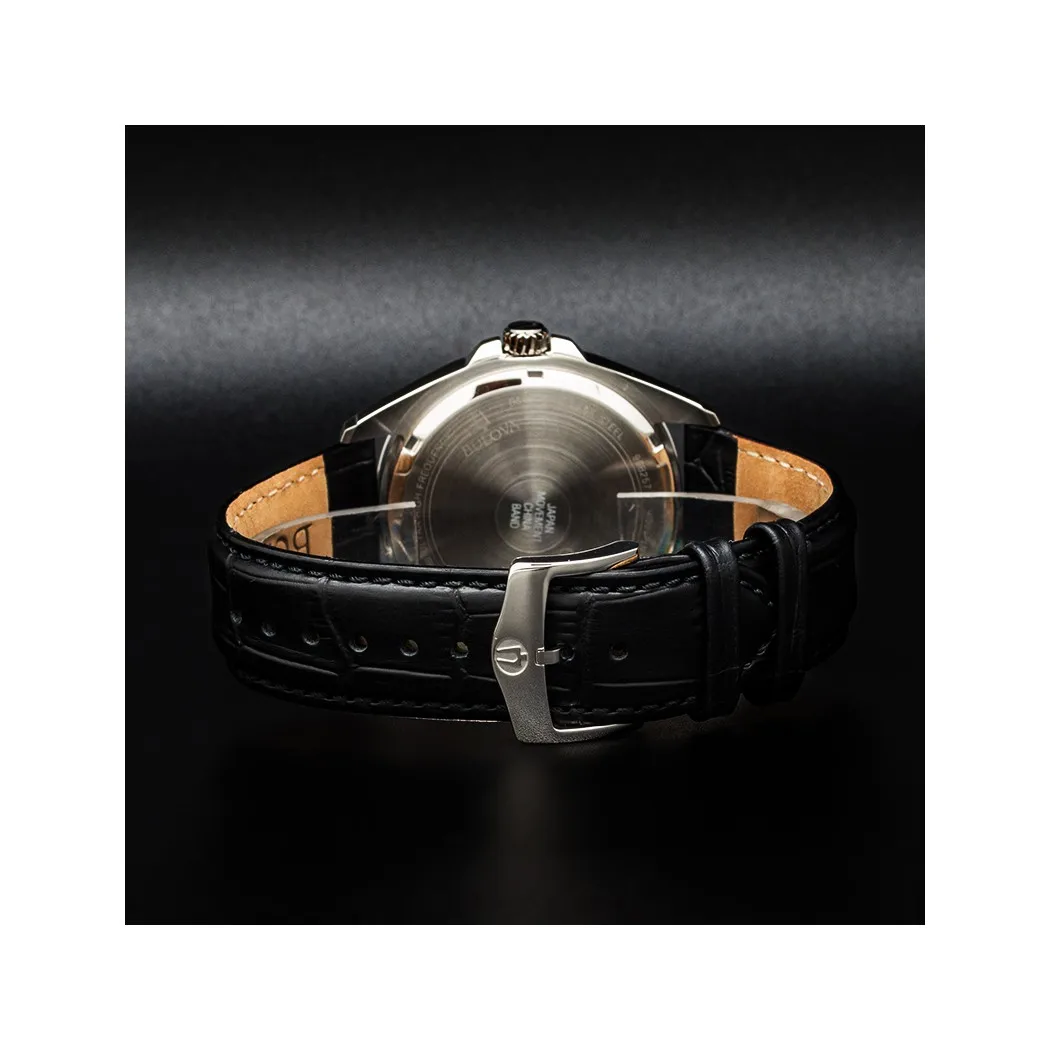  Quartz Wristwatches Bulova 96B257 mens waterproof watch wrist accessories Leather strap | Наручные часы