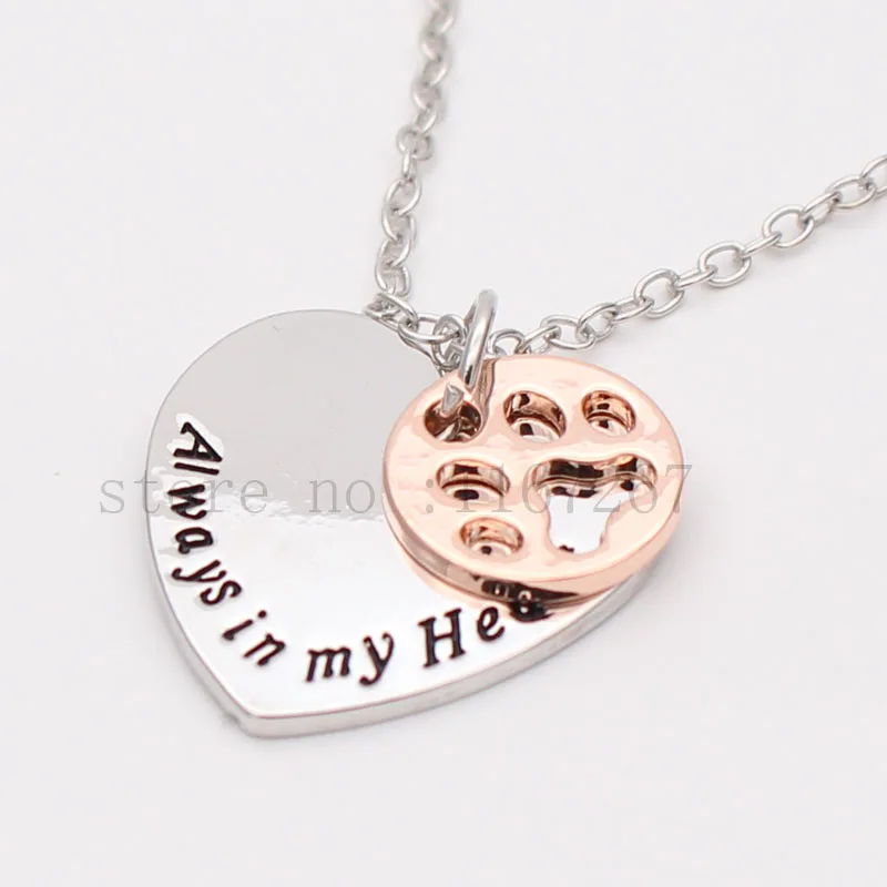 2017 новое ожерелье любовь навсегда сердце щенок с подвеской в виде лапы для