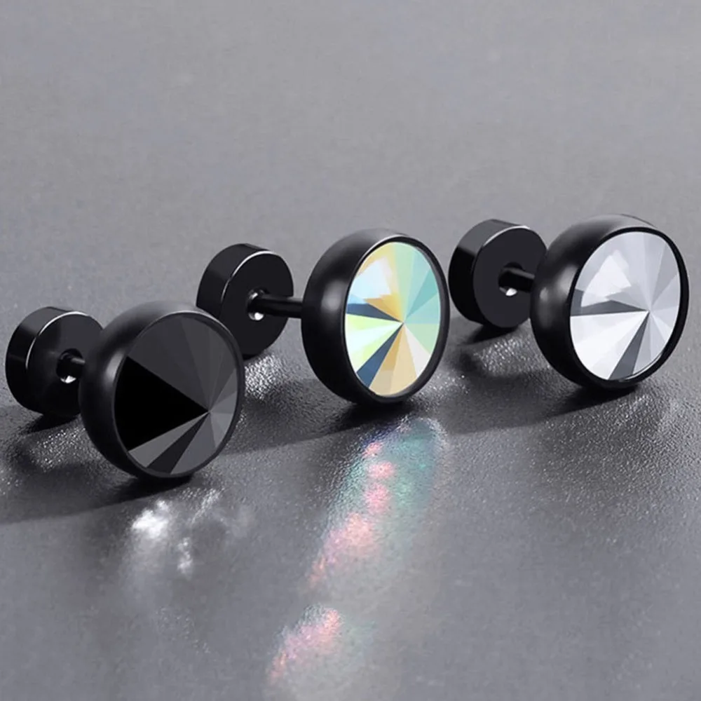 

IMIXLOT 2pcs/Pair 18G Titanium Steel Inlaid Zircon Ear Plugs Exquisite Metal Piercing Body Jewelry For Women Men